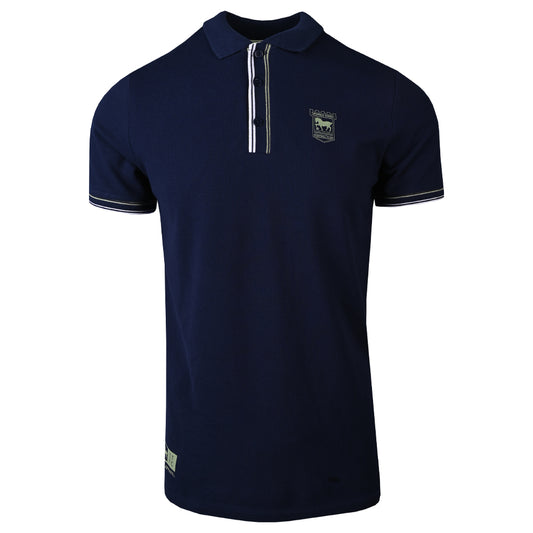 Town Apparel Navy Embossed Cuff Polo