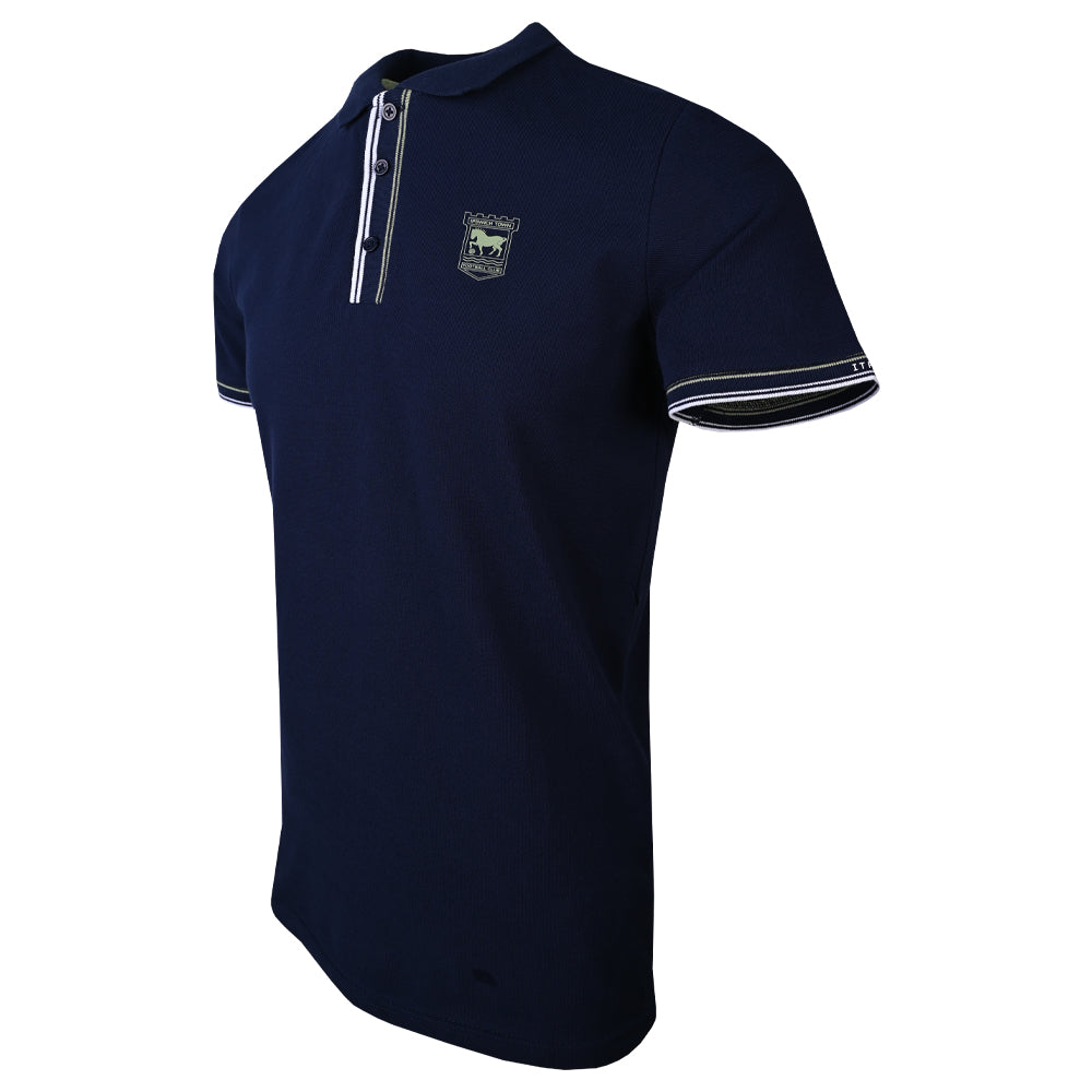 Town Apparel Navy Embossed Cuff Polo