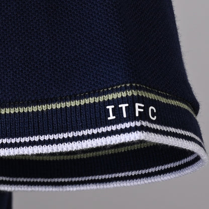 Town Apparel Navy Embossed Cuff Polo