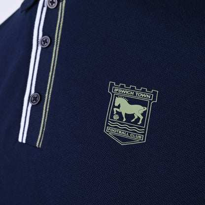Town Apparel Navy Embossed Cuff Polo