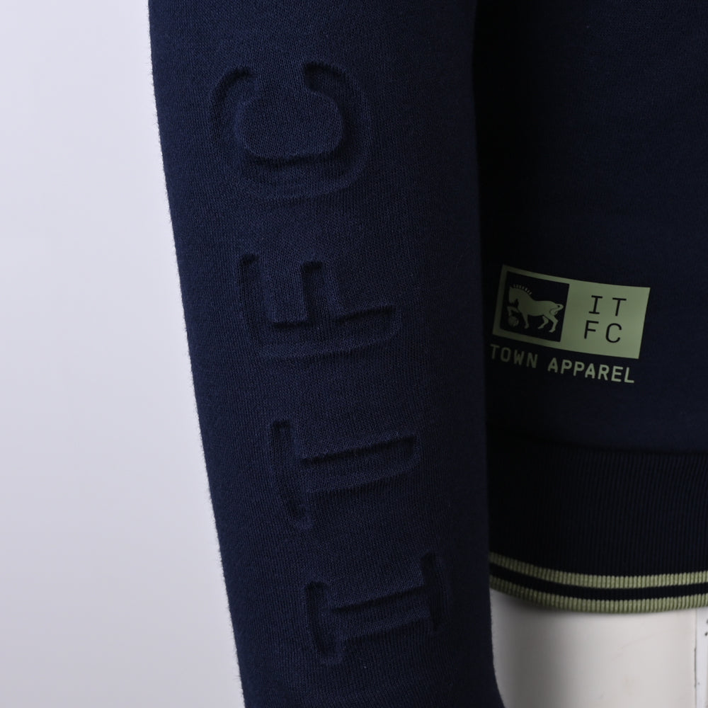 Town Apparel Navy Debossed Sleeve Sweatshirt