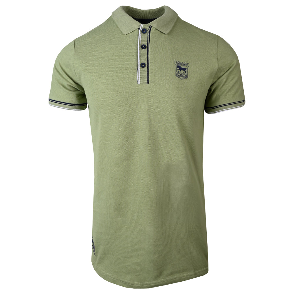 Town Apparel Sage Embossed Cuff Polo