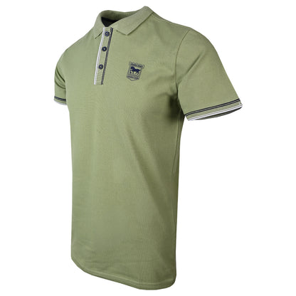 Town Apparel Sage Embossed Cuff Polo