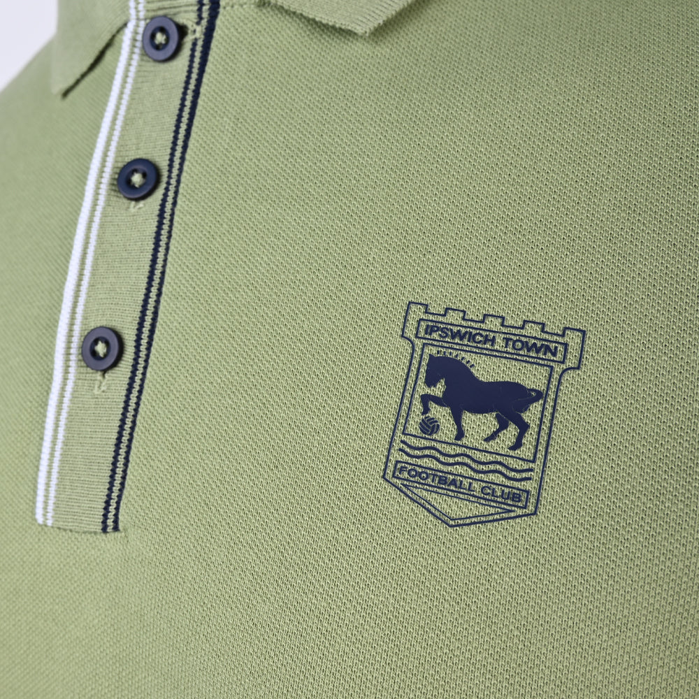Town Apparel Sage Embossed Cuff Polo
