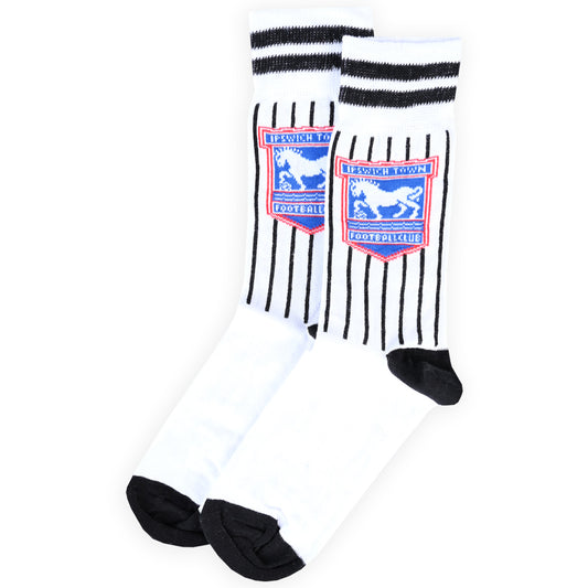 Adult White/Black Pinstripe Socks