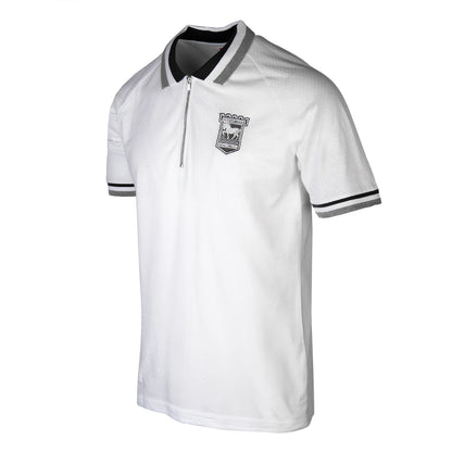 White Zip Polo