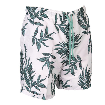 White/Green Leaf Shorts